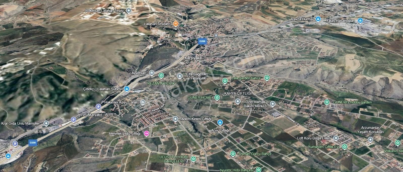 ▀▄merkez▀▄ Lalahan'da İmarlı Satılık 2500m2 Villa Parseli - Görsel 2