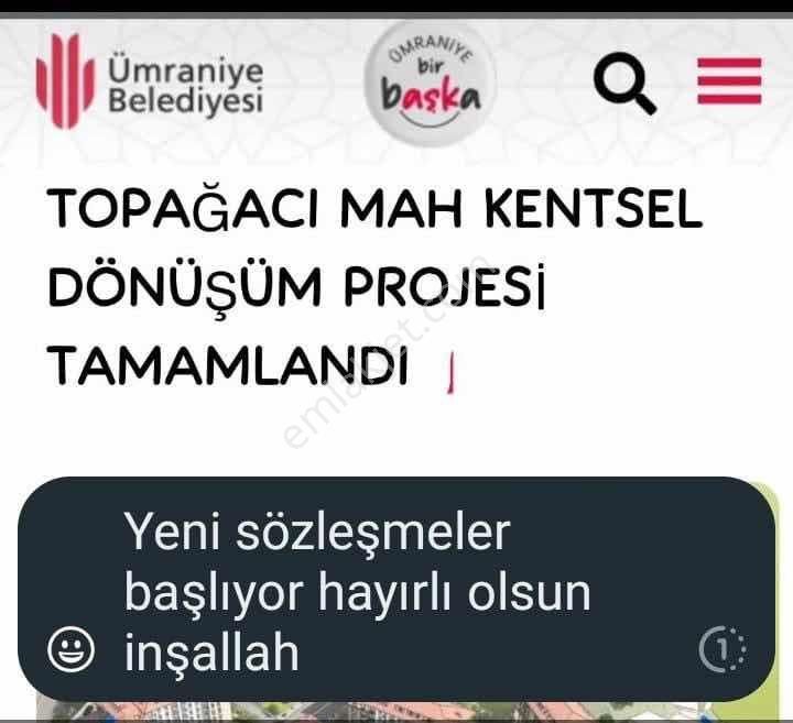 Ümraniye Topağacı Mh.58 M2 Proje Alanı İçin,de Satılık Arsa