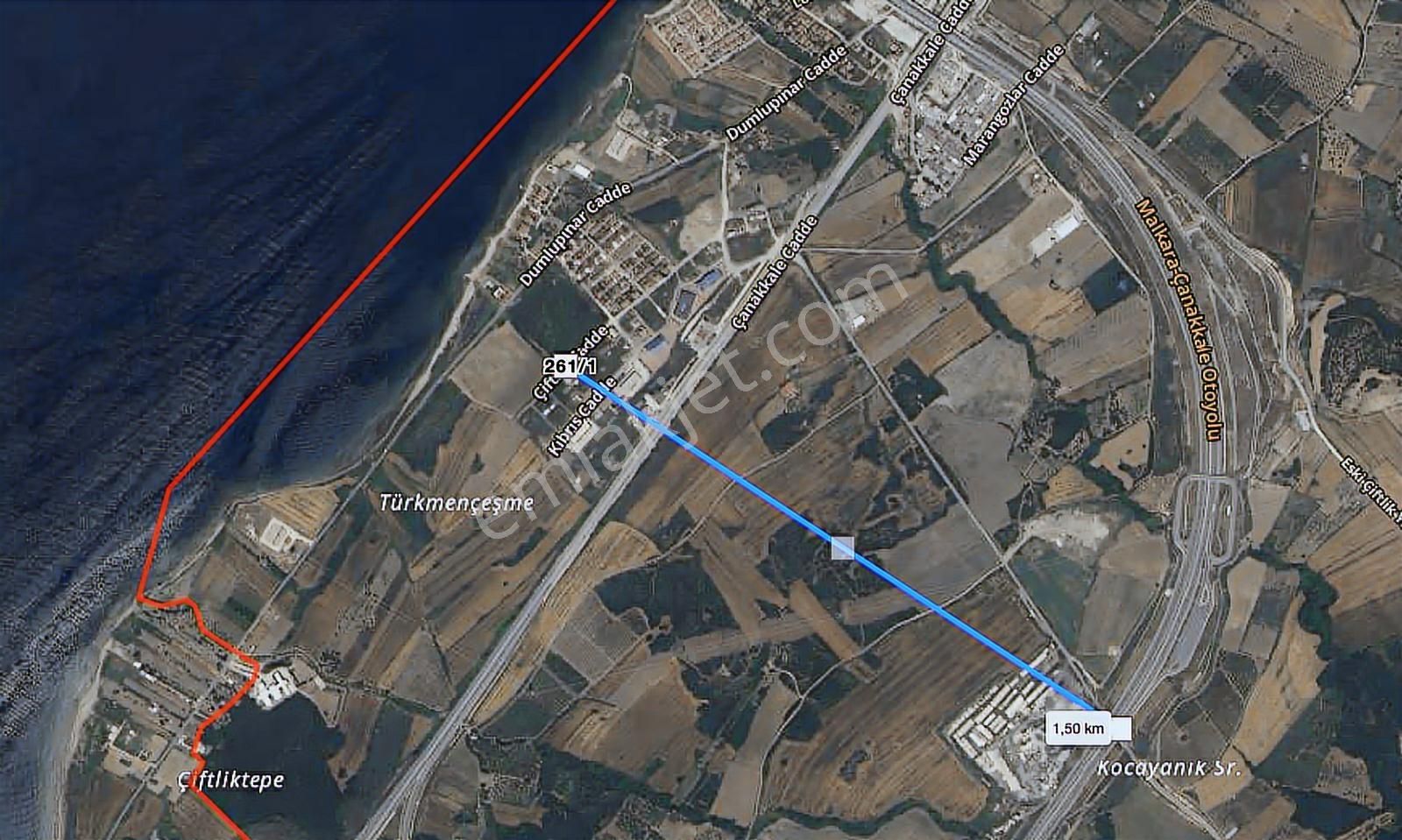 Lapseki'de 2 Kat Villa İmarlı 280 M² Arsa - Boğaz Manzaralı - Görsel 3