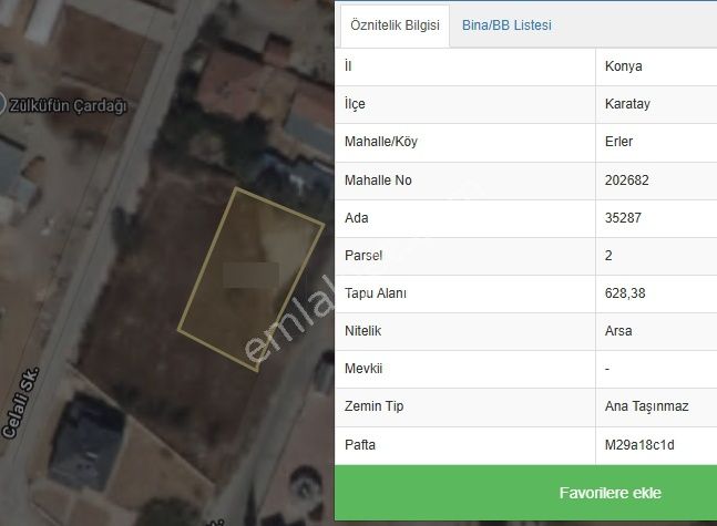 Konya Saraçoğlu Erler Yunus Emre Cami Karşısı Satılık Arsa - Görsel 9