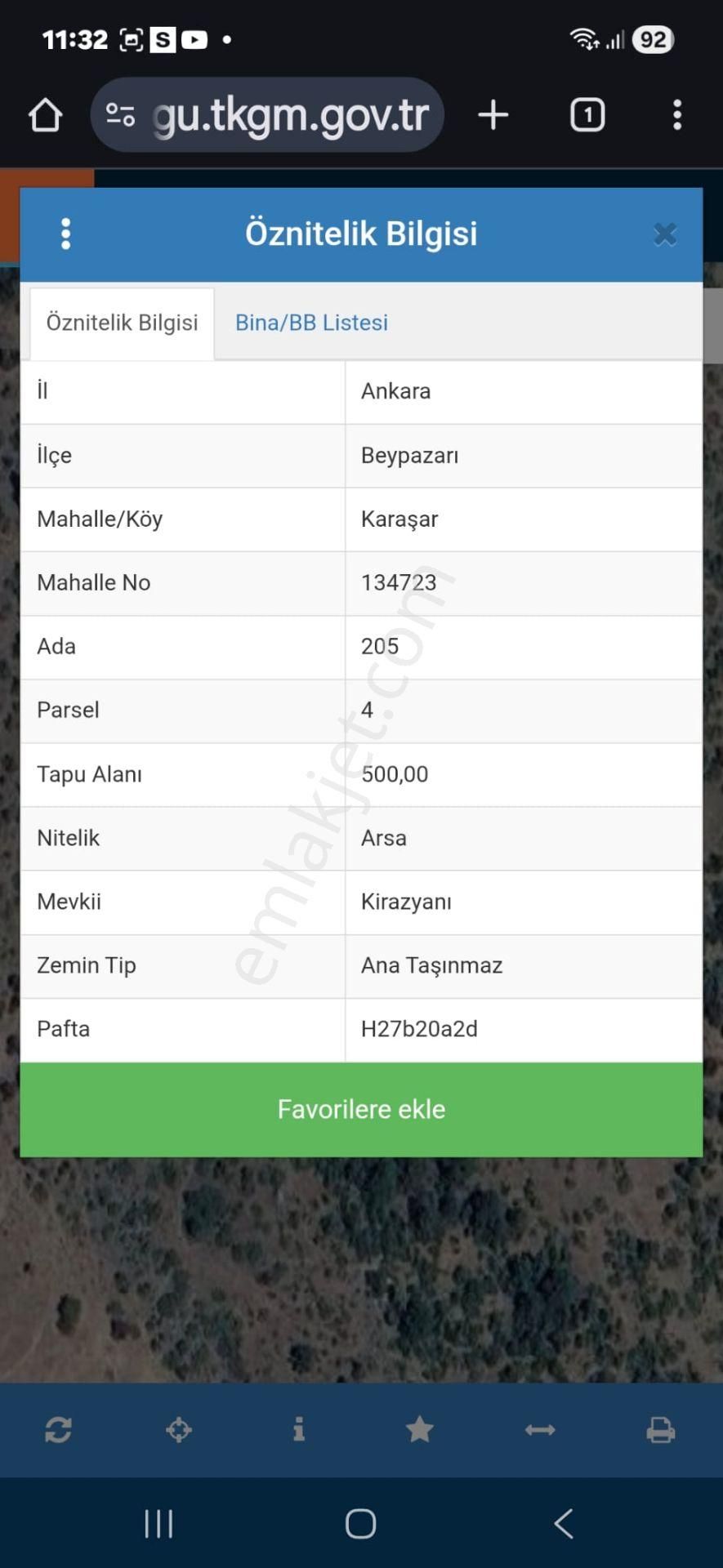 Arel'den Beypazarı Karaşar 500 M.kare Göl Yakını İmarlı Arsa