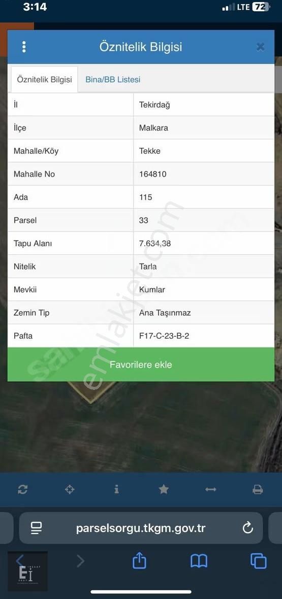 Eray Emlak'tan Satılık Tekirdağ Malkara'da 7.635m2 Arsa - Görsel 2