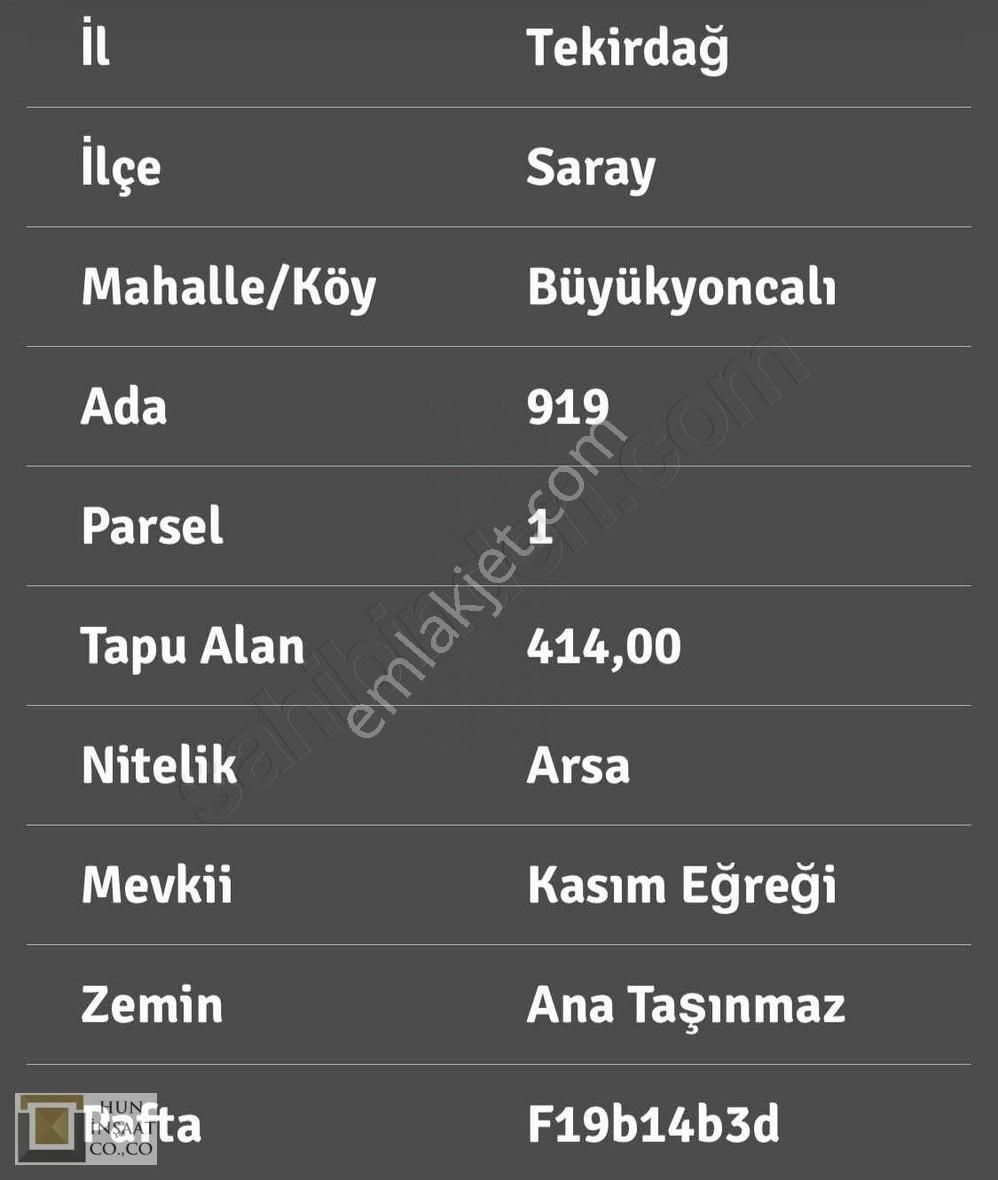 Tekirdağ Saray Büyükyoncalıda Satılık İmarlı Arsa!! - Görsel 2