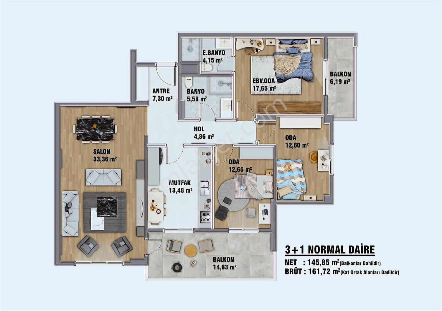 Dialog Prestij Çelebi Podyum St. Podyum Park Manzaralı 3+1 - Görsel 18