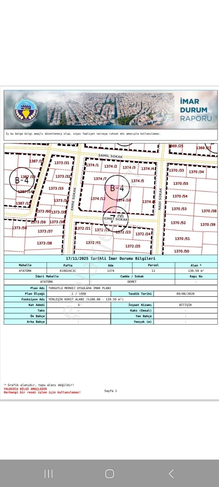 Manisa Turgutlu Yedieylül 4 Kat İmarlı Arsa - Görsel 4