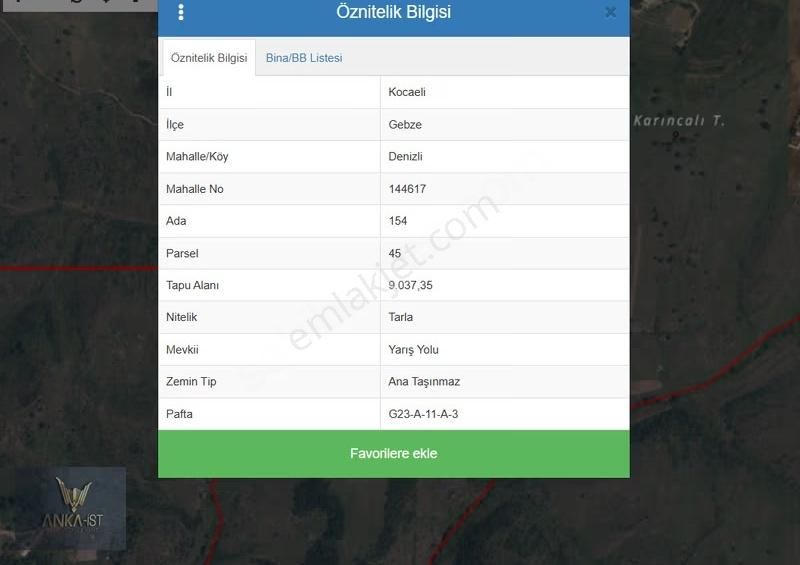 Gebze Denizli Köyünde Yatırımlık Fırsat 9.037 M2 Tek Tapu