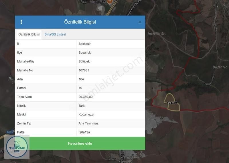 Balıkesir Susurluk Avm Karşısı 29.350m2 Satılık Müstakil Tarla