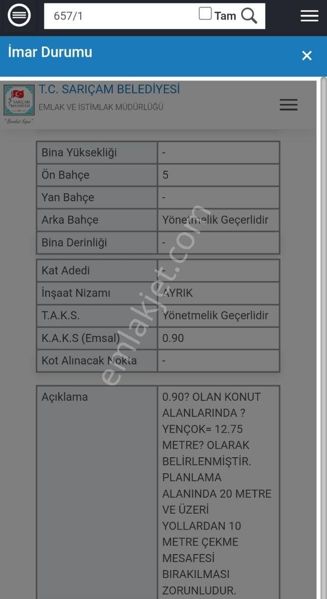 Kozan Yoluna Yakın, 4 Kata İmarlı 448m², Hisseli Arsa. - Görsel 7