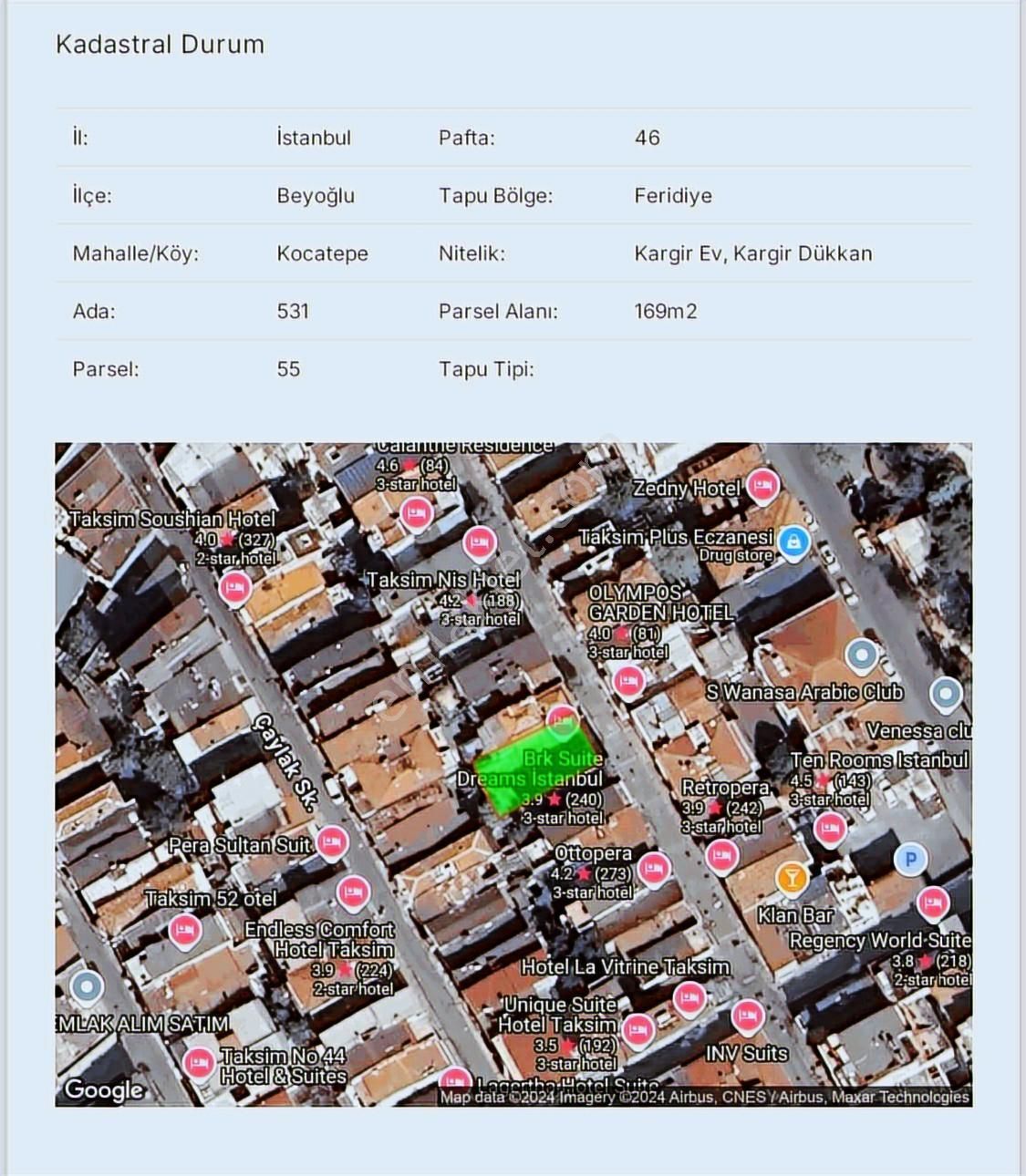 Taksim Feridiye Caddesinde 166 M2 Bina Projesi Hazır Arsa - Görsel 4