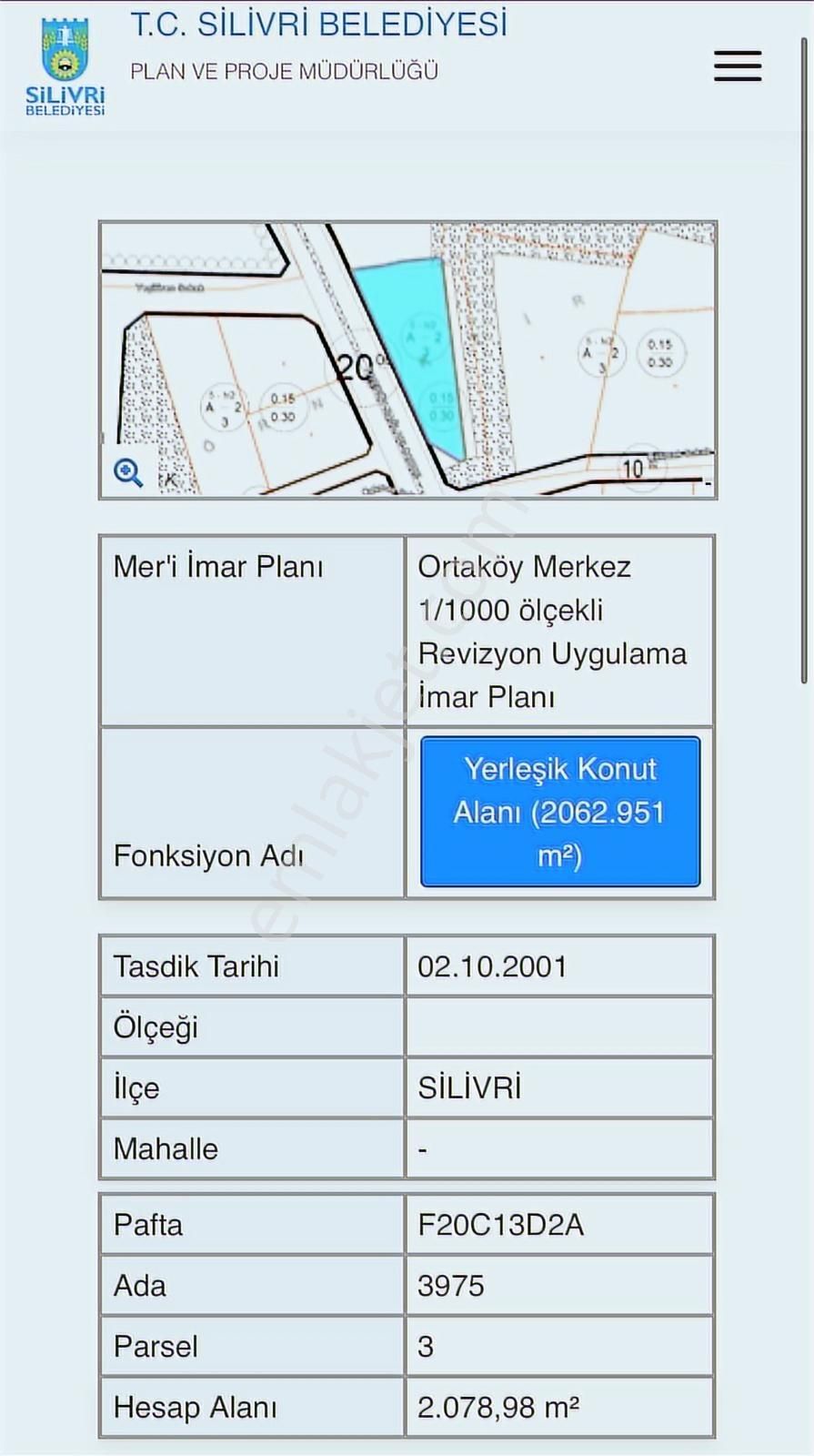 Silivri Ortaköyde Villa Bölgesi Yola Cephe Satılık İmarlı Arsa - Görsel 7