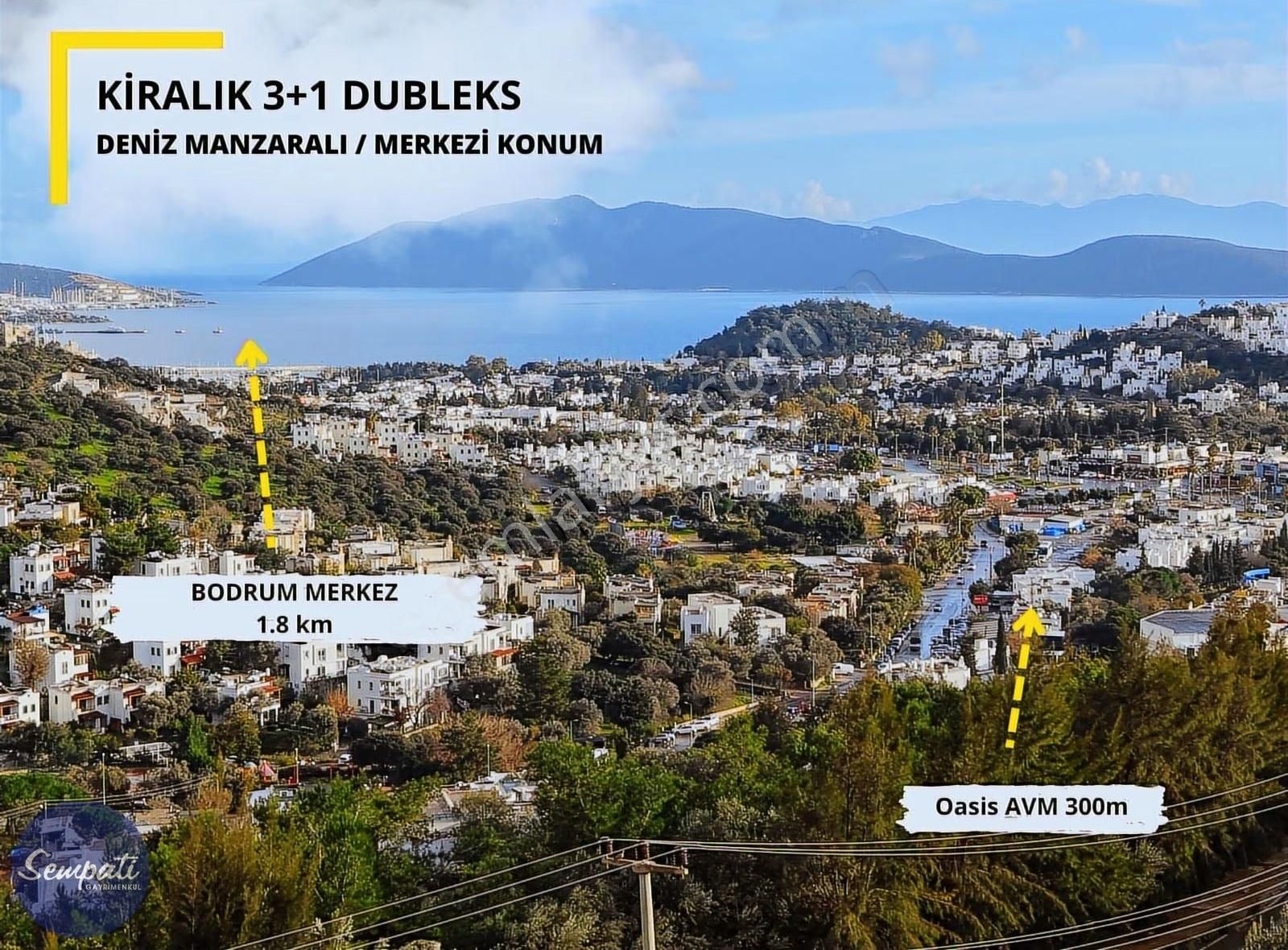 Oasis Üstü Merkezi Konumda Kiralık 3+1 Dubleks, Deniz Manzaralı - Görsel 2