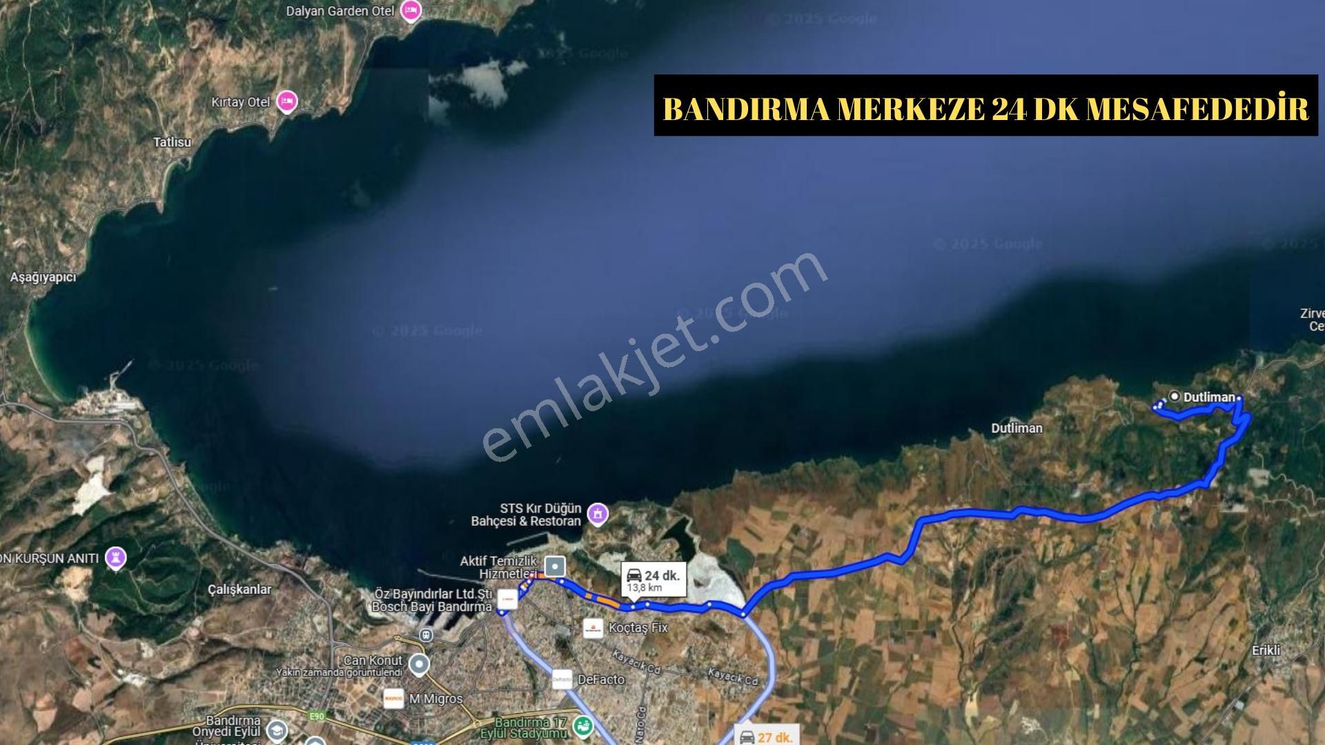 Bandırma Dutliman Mah. Muhteşem Deniz Manzaralı 417m2 Satılık - Görsel 8