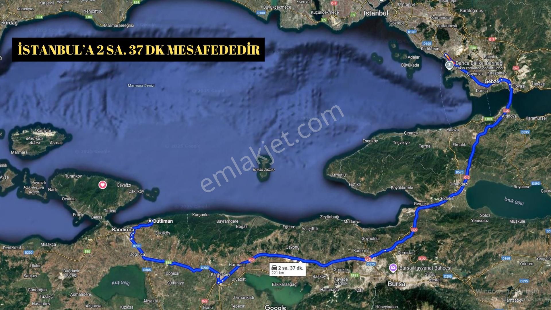 Bandırma Dutliman Mah. Muhteşem Deniz Manzaralı 417m2 Satılık - Görsel 2