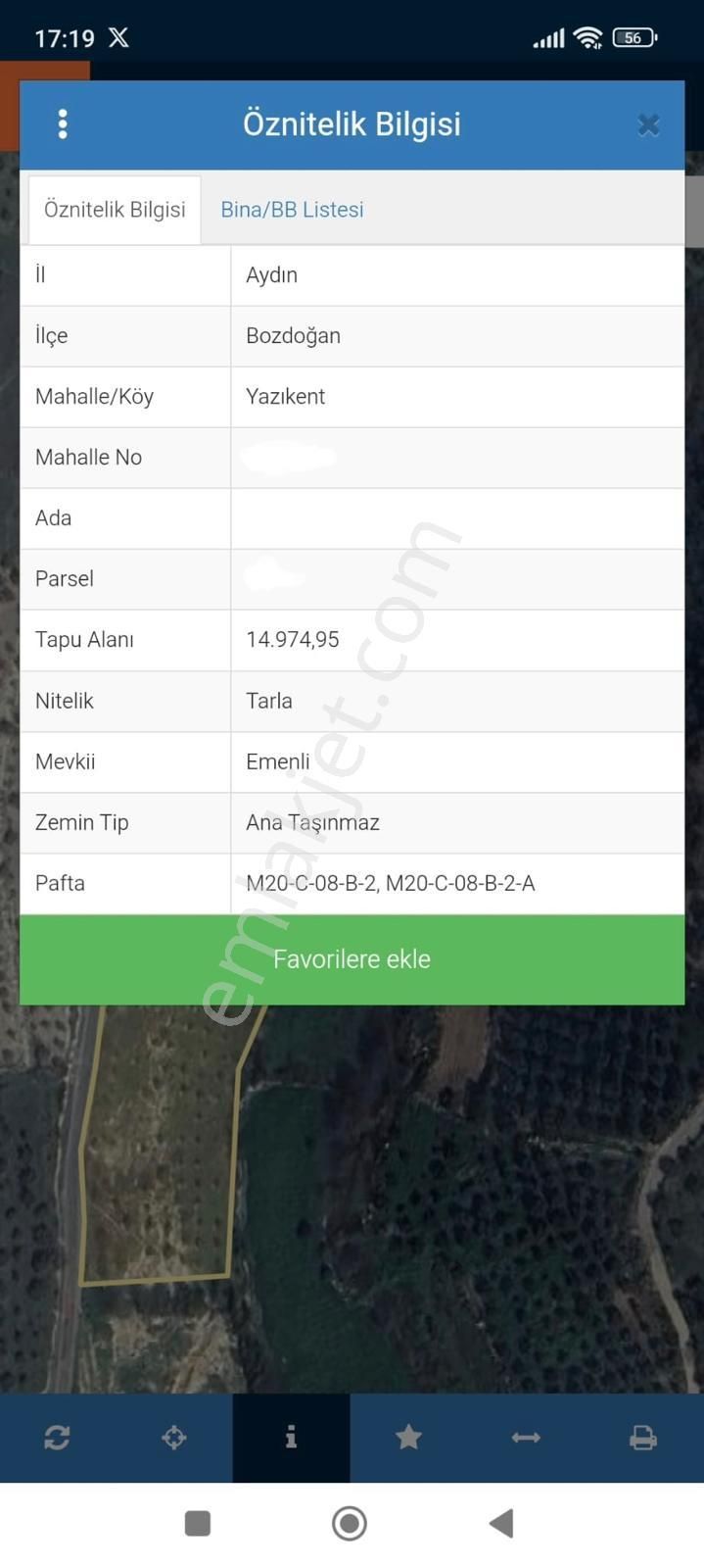 Bozdoğan Yazıkent'te 15 Dönüm Zeytinlik