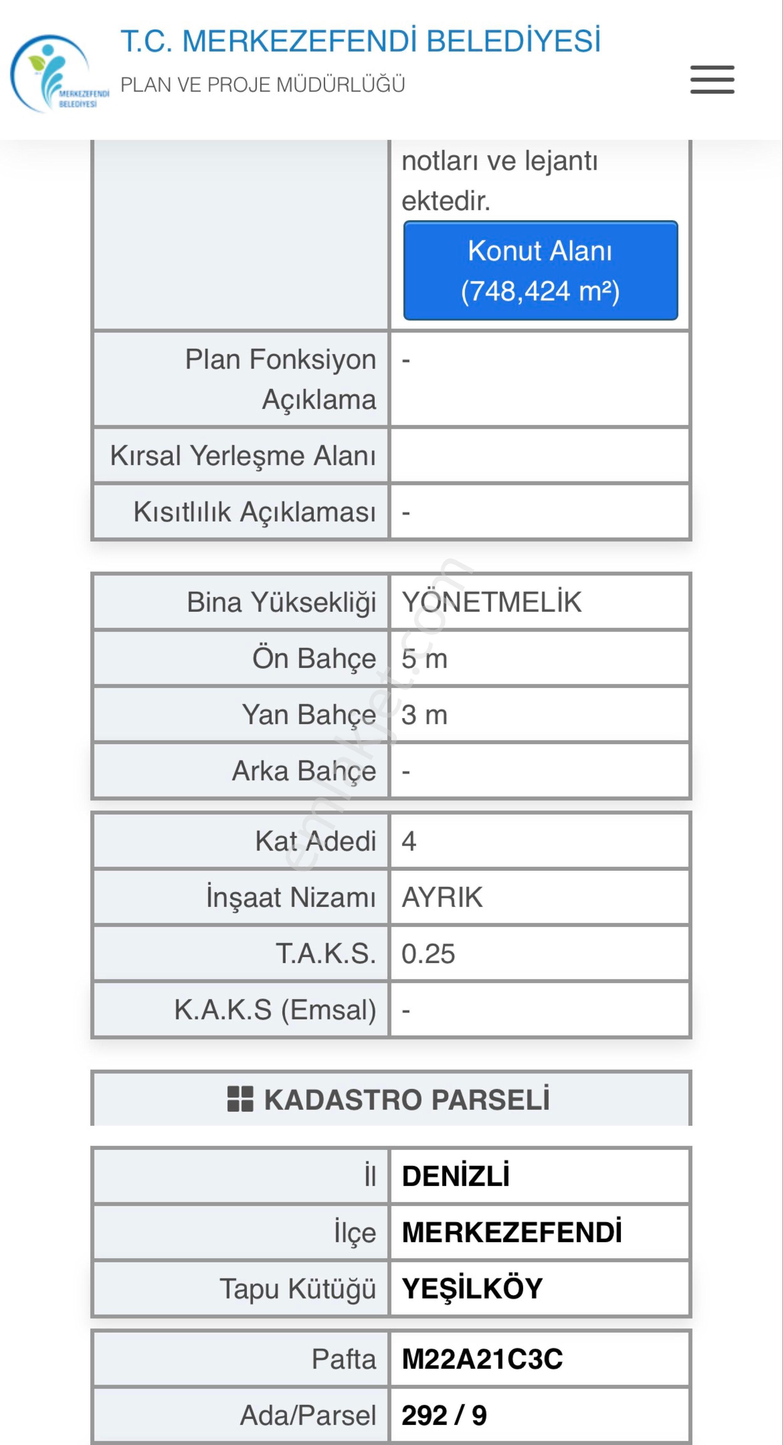 Denizli Yeşilköy’de Cadde Üzeri 748m2 4 Kat Ruhsatlı Satılık Arsa - Görsel 2