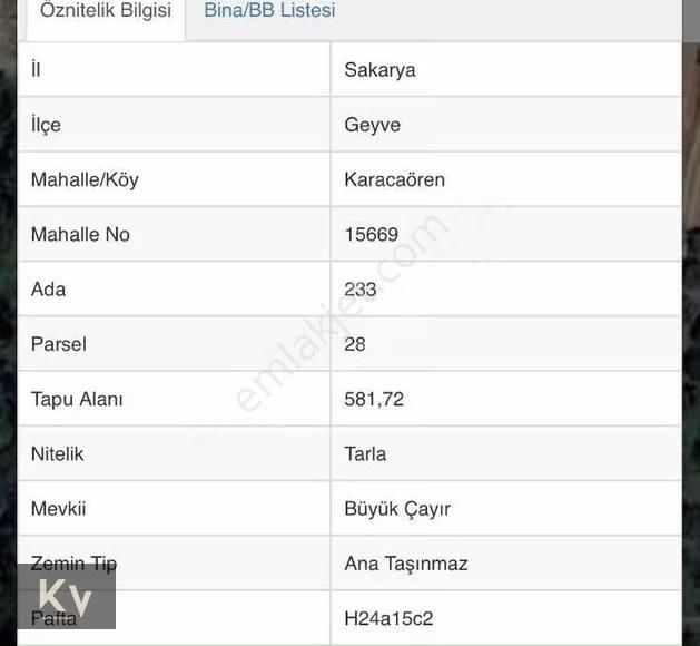 Kv Gayrimenkul'den Geyve Karacaören'de 581 M² Satılık Tarla - Görsel 2