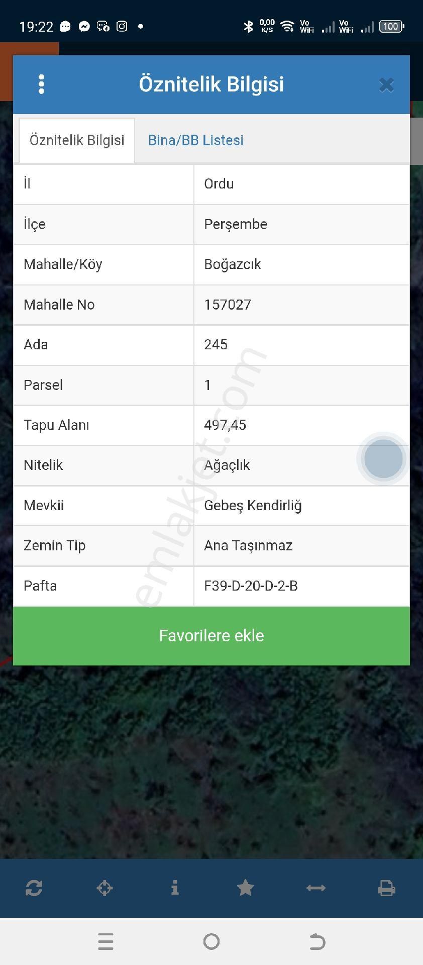 Perşembe Boğazcık Köyünde Satılık İmarlı Yola Cepheli Arsa 496m2 - Görsel 3