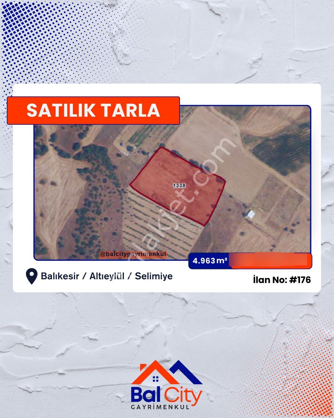 Balcity - Altıeylül Selimiye'de 4.963 M2 Yola Ve Meraya Cepheli Hobi Bahçesi