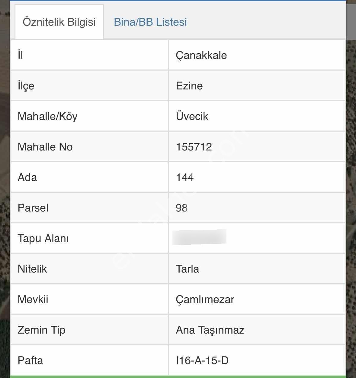 Ezine Üvecik Köyünde Toplam 86 Dönüm Arsa