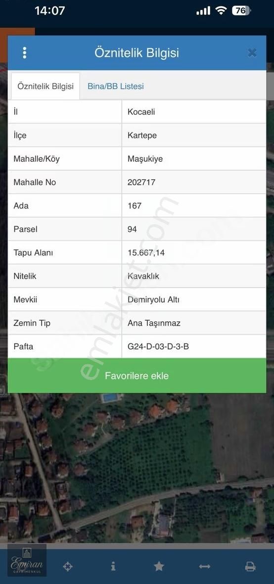 Kocaeli Kartepe Maşukiye 1424 M2 Konut İmarlı Satılık Arazi - Görsel 6