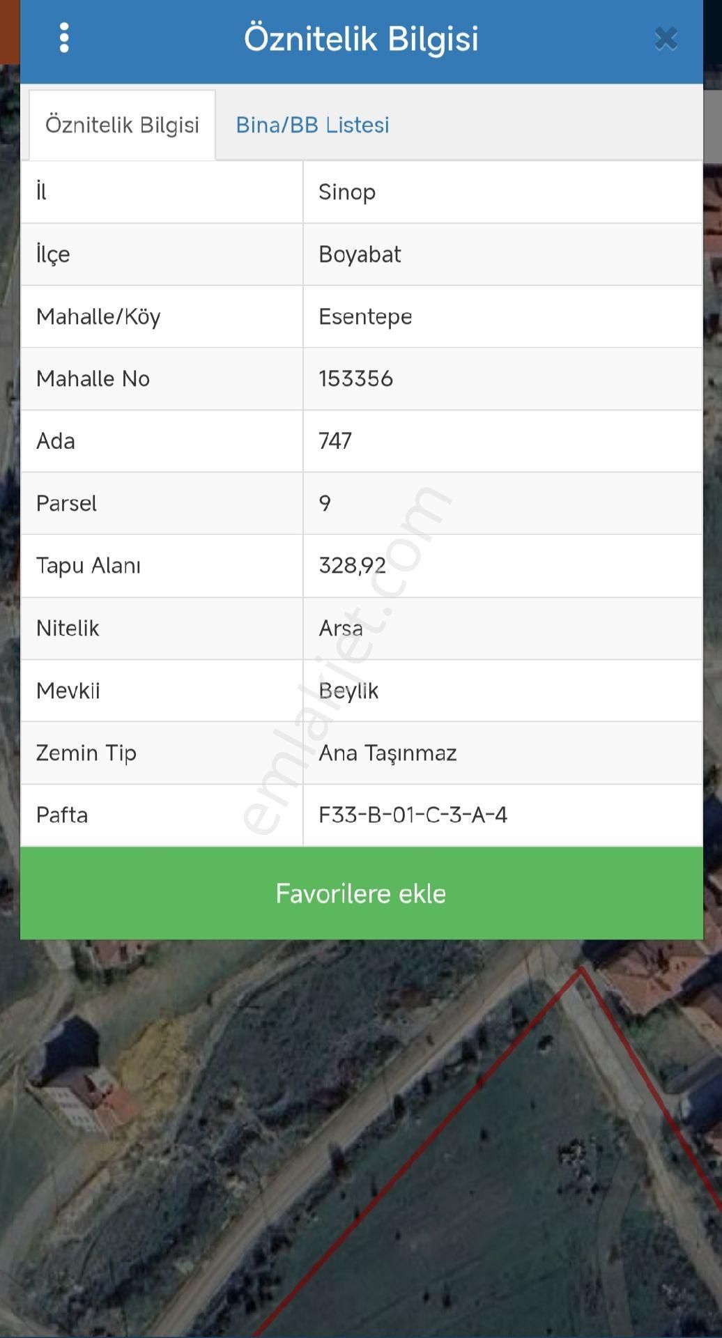 Sinop Boyabat Esentepe Konut İmarlı 328 M²satılık Arsa - Görsel 5