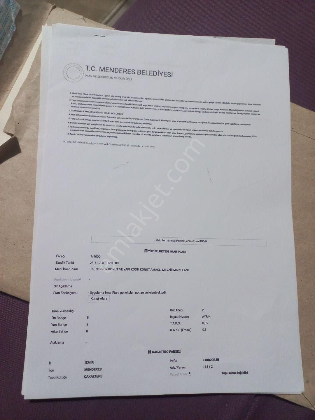 İzmir Menderes Çakaltepe İmarlı Arsa - Görsel 4