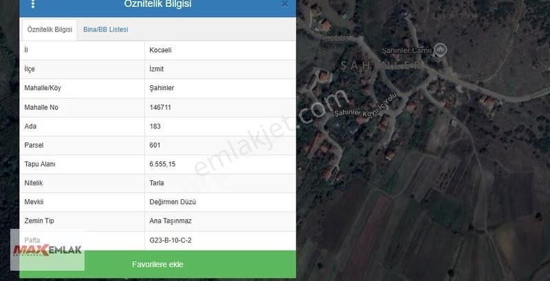 İzmit Şahinlerde Satılık Köy İçine Yakın 6,555 M2 Tarla - Görsel 4