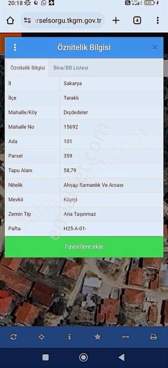 Acil Sakarya Taraklı Dışdedeler De 122 M2 Arsa Satılıktır - Görsel 3