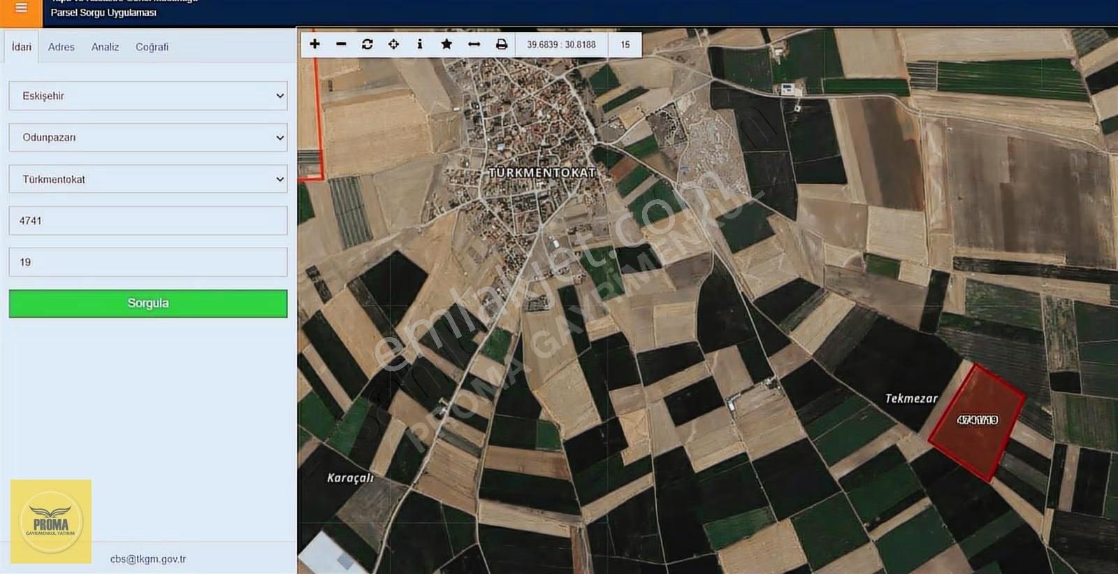 Proma'dan Türkmentokat'ta 110dönüm Tek Parça Tarıma Uygun Tarla
