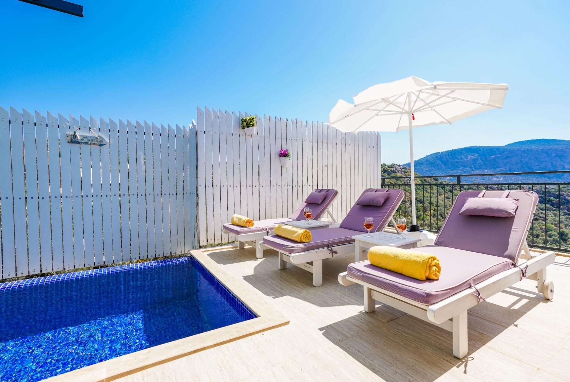 Kalkan Ulugöl Mevkinde Doğa Manzaralı Jakuzili Muhafazakar Tatil Villası - Görsel 8