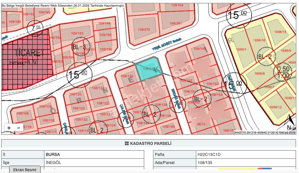 Sinan Emlaktan 15 Metrelik Caddeye Cephe Satılık Köşe Parsel - Görsel 3