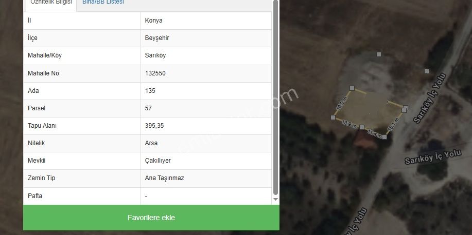 Beyşehir Sarıköy Mah. Yatırımlık Arsa Ceylanlar Emlaktan
