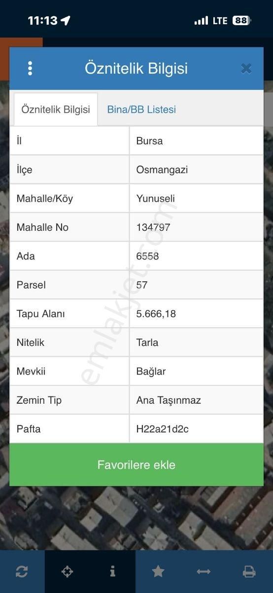 Bursa Osmangazi Yunuseli Satılık Tarla - Görsel 16