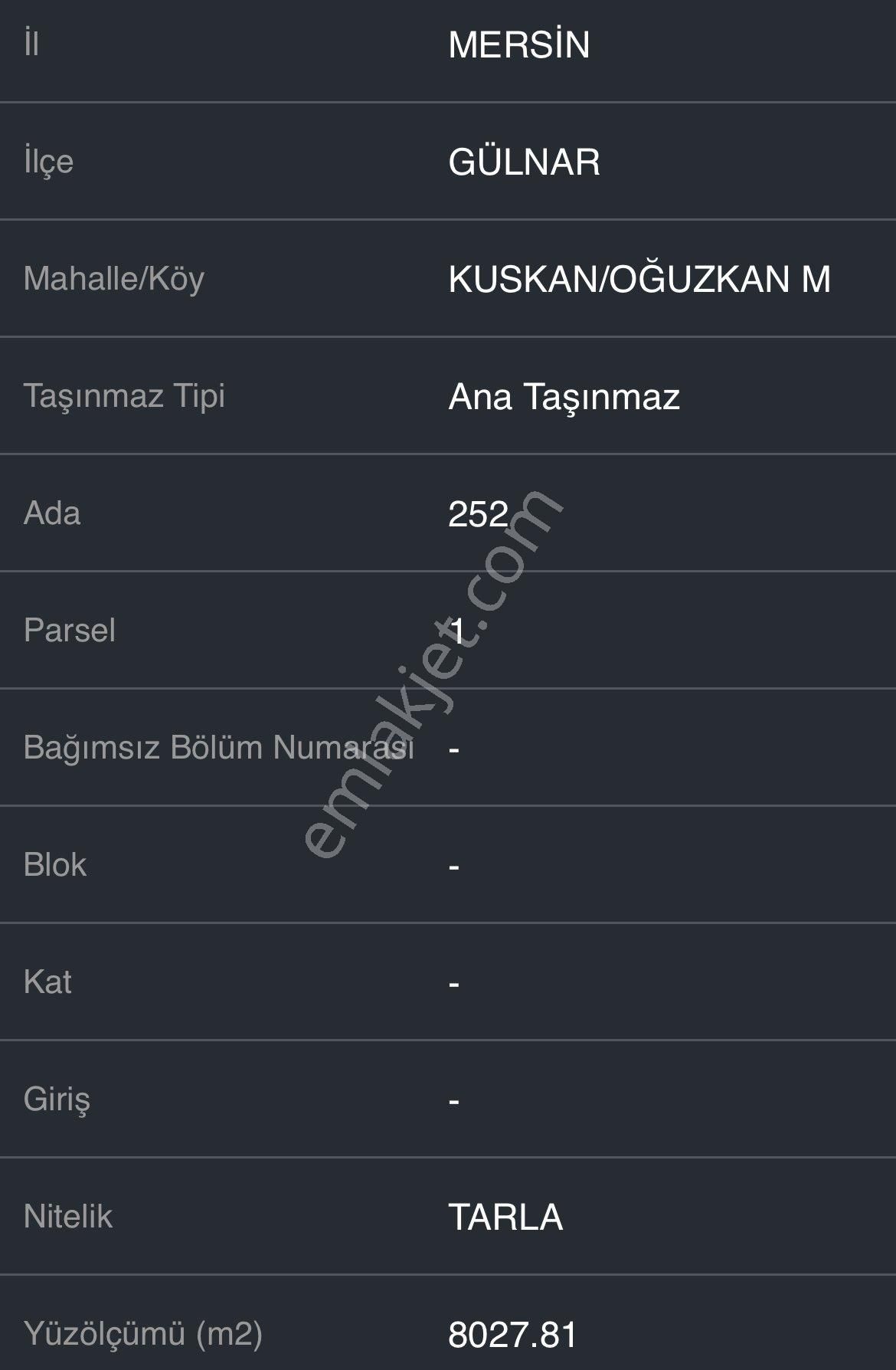 Mersin Gülnar Kuskan Köyü’nün Kuyucak Mevkisinde Tek Tapu - Görsel 5