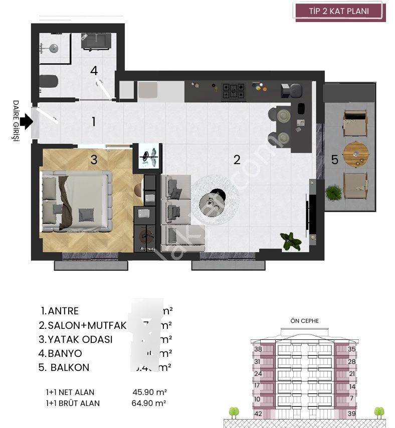 Rt Safir'den Doğanköy Panorama'da 1+1 Eşyalı Satılık Lüks Daire - Görsel 25