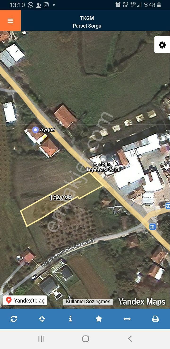 Kocaeli Akmeşe Ambarcı Mevkiinde Ana Yol Üstü 1650 Metrekare %40 İmarlı Arsa 12.700000