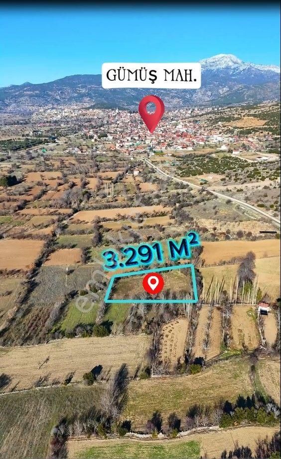 Şahin Emlaktan Denizli Acıpayam Gümüş Mah.satılık 3.291 M² Tarla