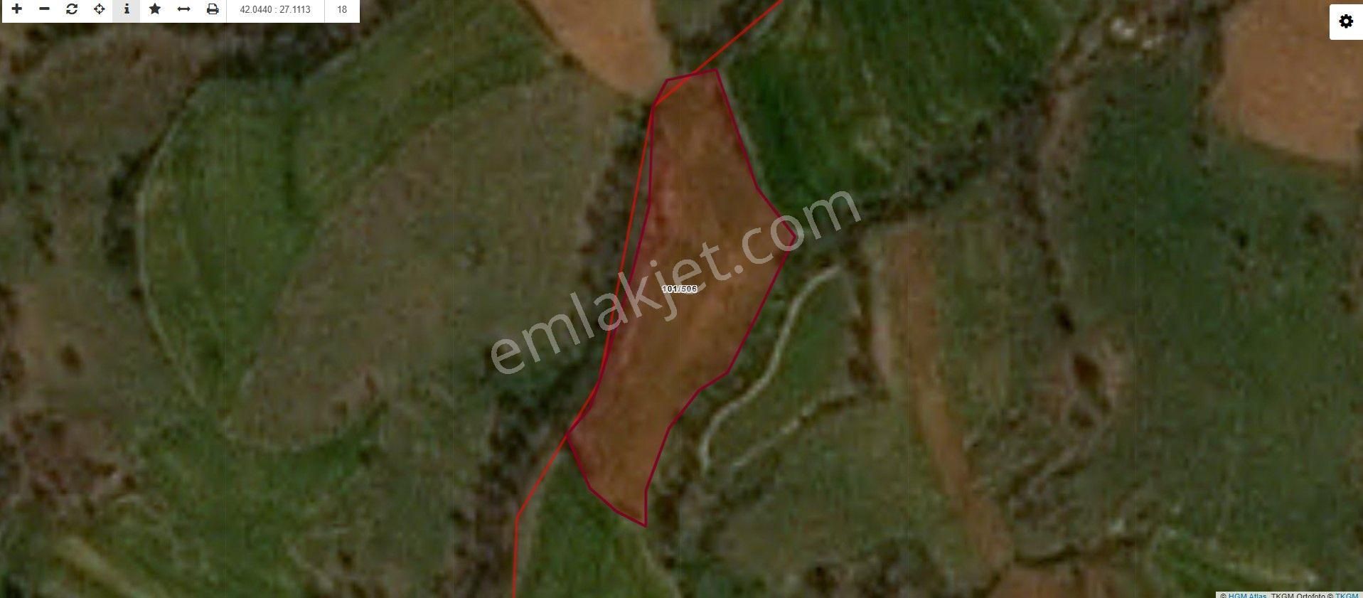 Kırklareli Topçular Köyü Yatırımlık 11.5 Dönümlük Tarla