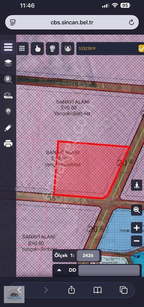 Sincan Temellide Sanayi İmarlı Yatırm Fırsatı 100m2 Arsa 169.900 - Görsel 4