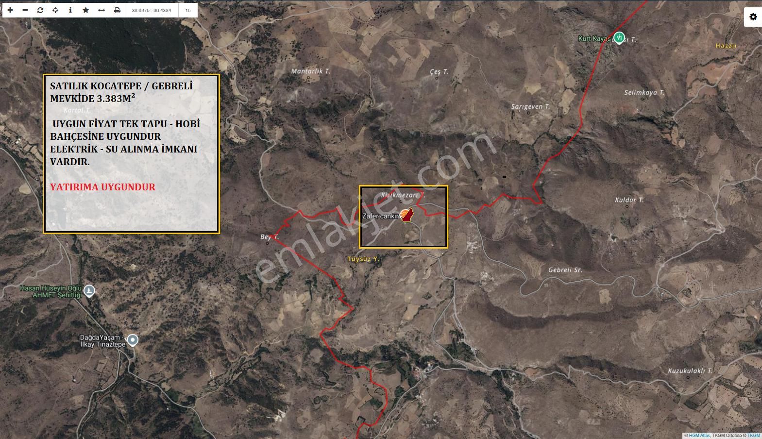 Afyon Üçok Emlaktan Büyükkalecik Te Satılık Yol Üzeri Tarla
