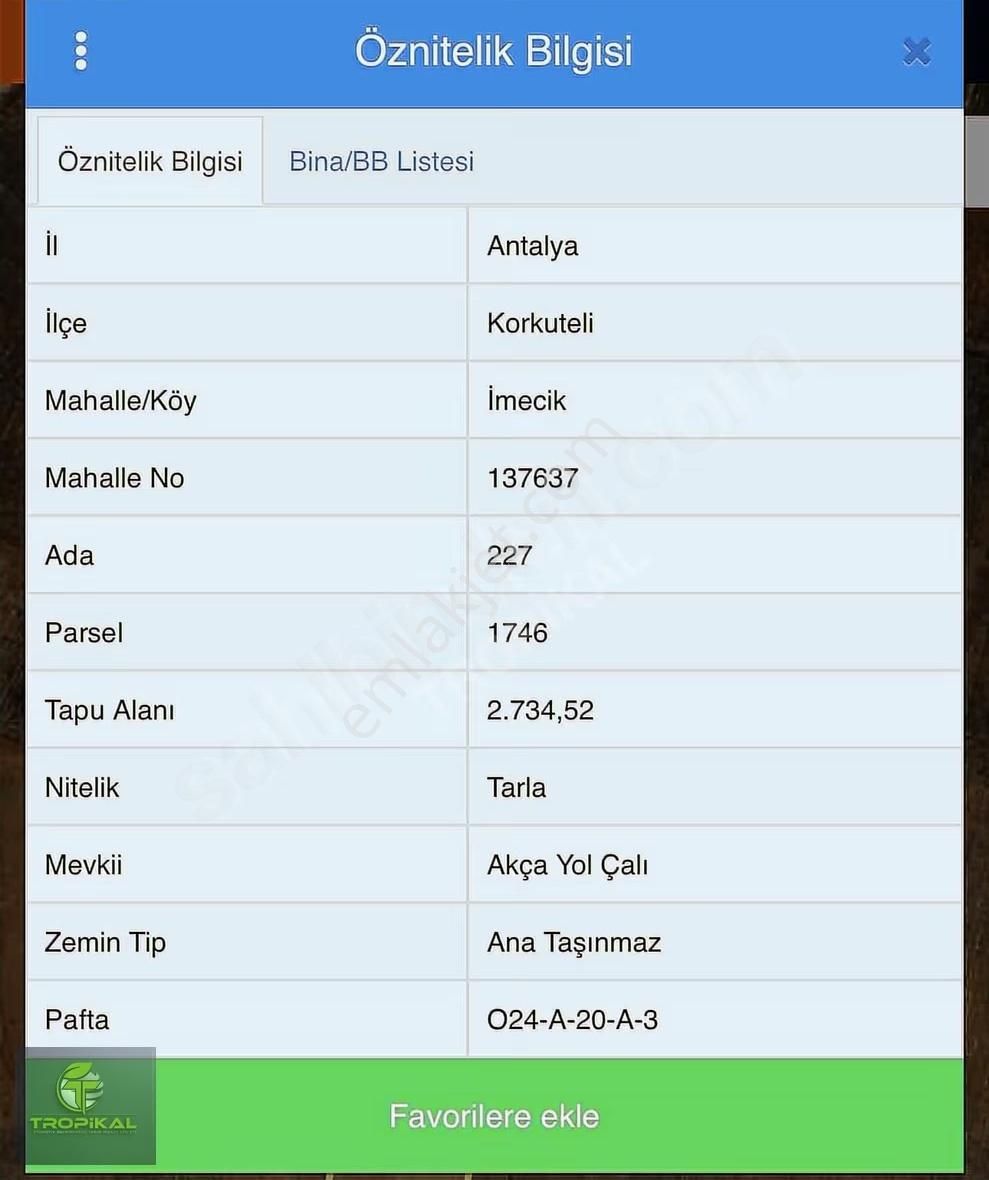 Antalya Korkuteli İmecik Mahallesi Bulunan 2.734 M2 Satılıktır. - Görsel 3
