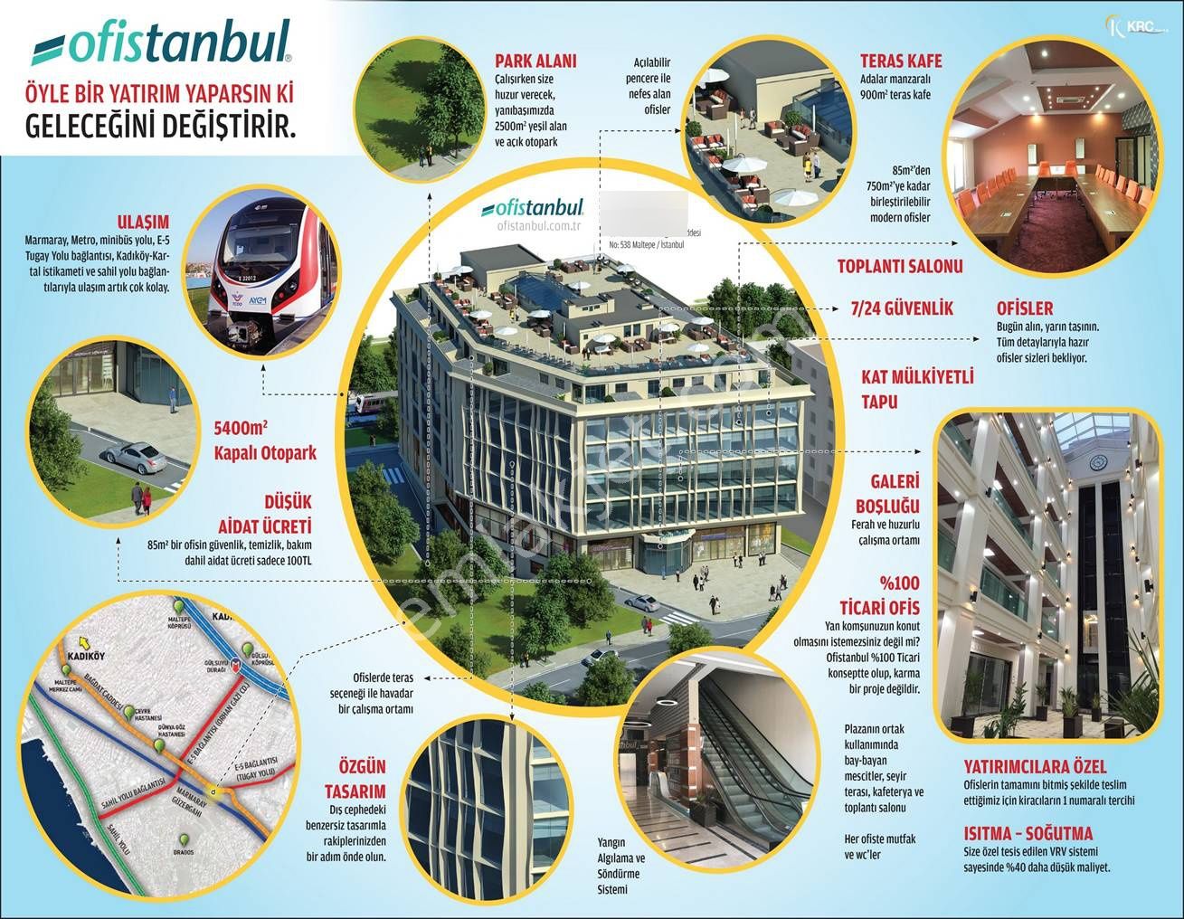 Maltepe Tugayyolu Ofistanbul Plaza'da 79m2 Kiralık İskanlı Ofis - Görsel 13