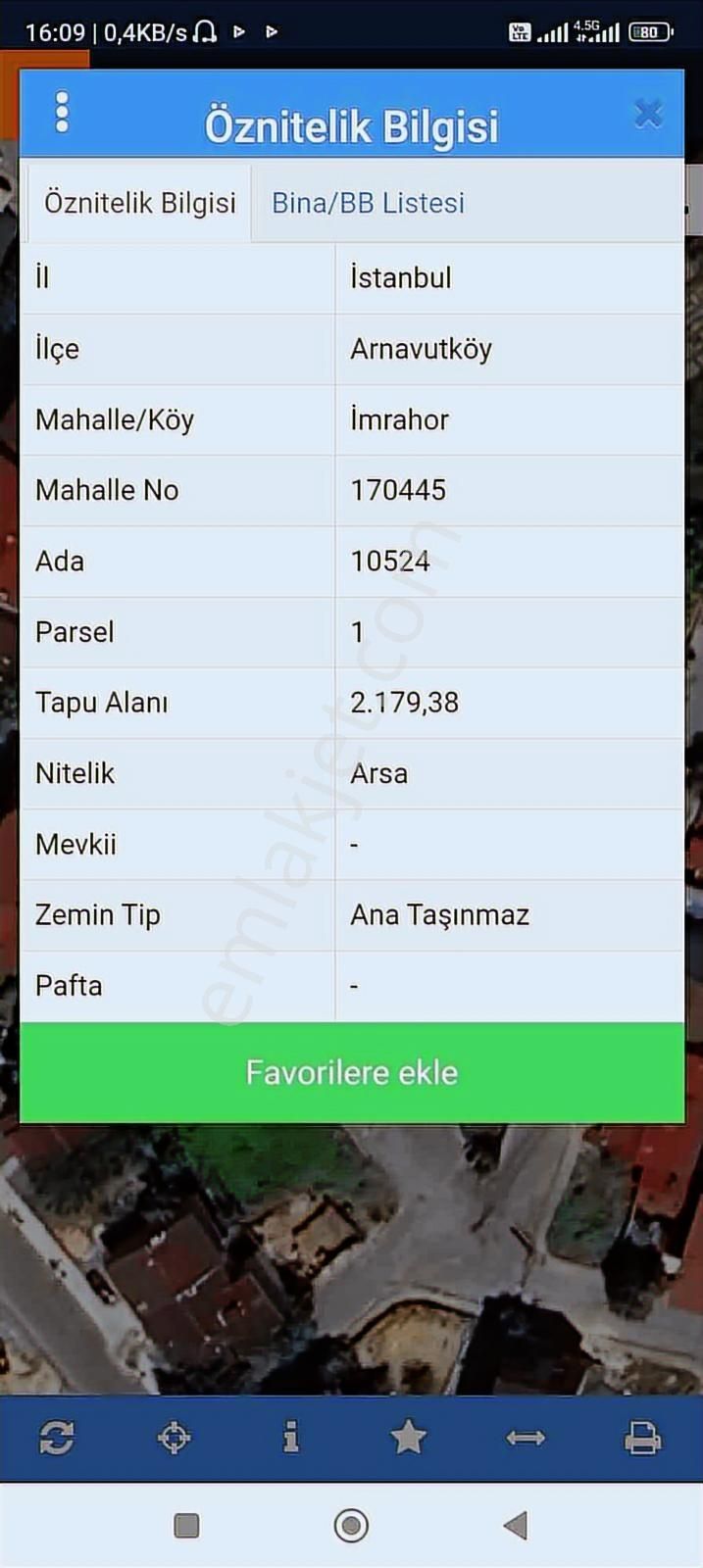 İstanbul Arnavutköy'de 127 M2 Satılık Köşe Parsel Hisse