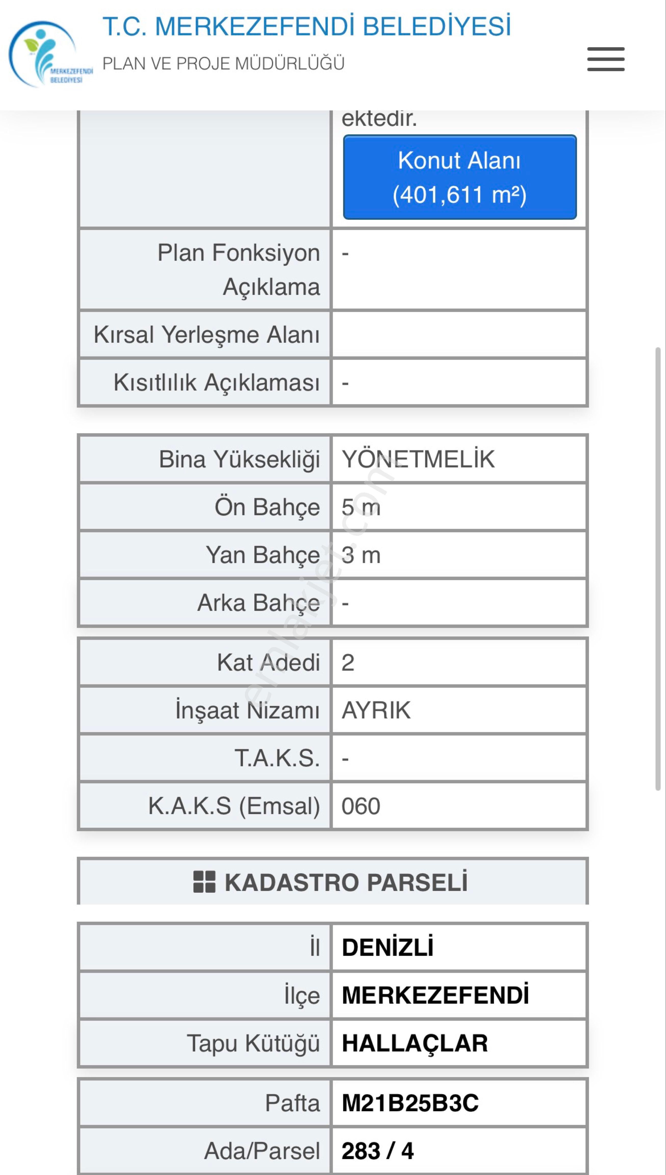 Denizli Hallaçlar’da 401m2 2 Kat Ruhsatlı Satılık Arsa - Görsel 2