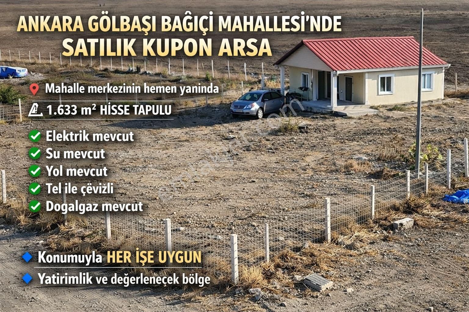 Ankara Gölbaşı Bağiçinde 1.633 Metre Hazır Bahçe