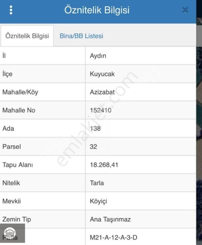 Aydın Kuyucak Azizabat Mahallesi'nde Satılık Tarla - Görsel 2