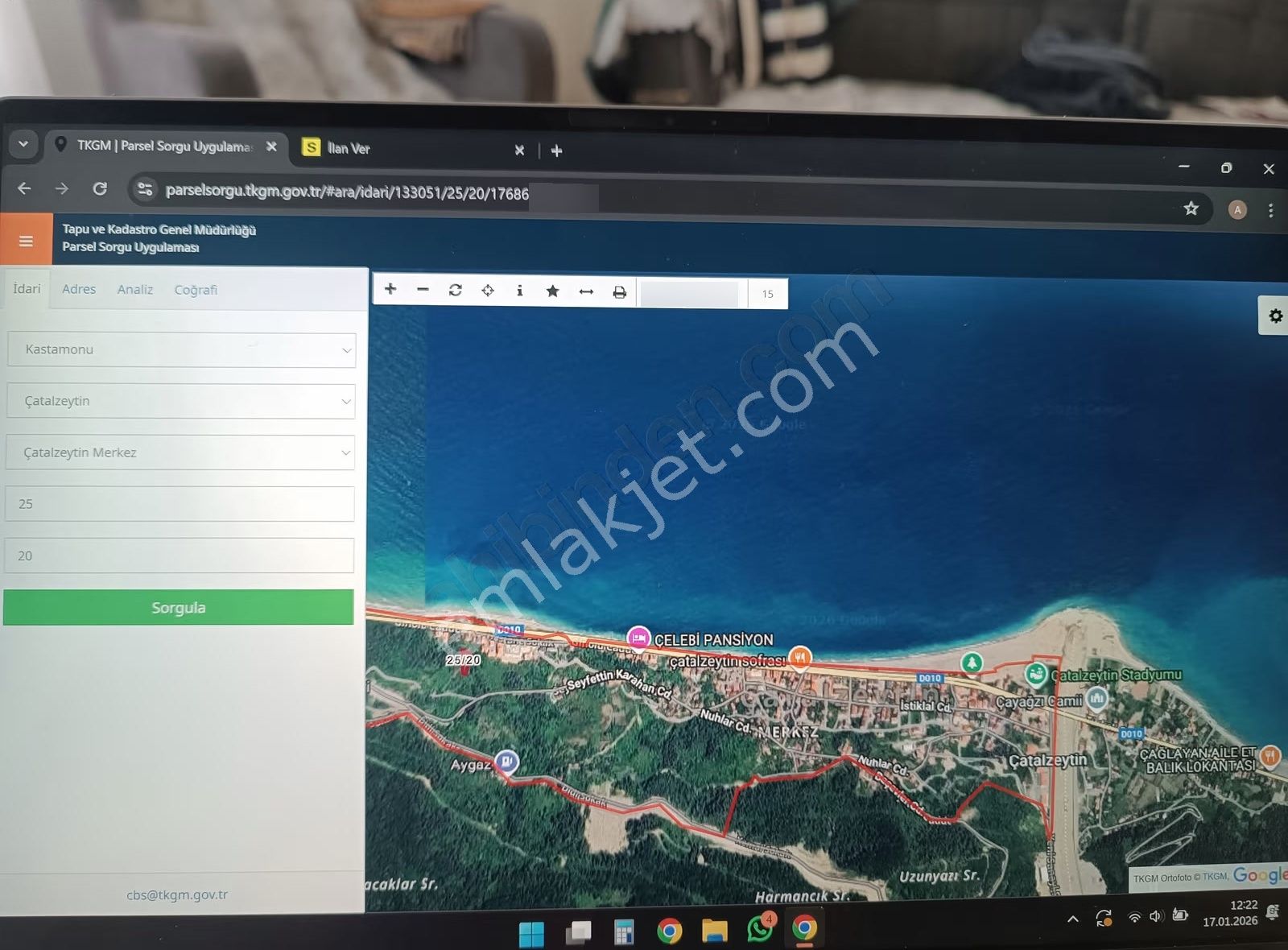 Kastamonu Çatalzeytin Merkezde Deniz Manzaralı Satılık Arsa - Görsel 4