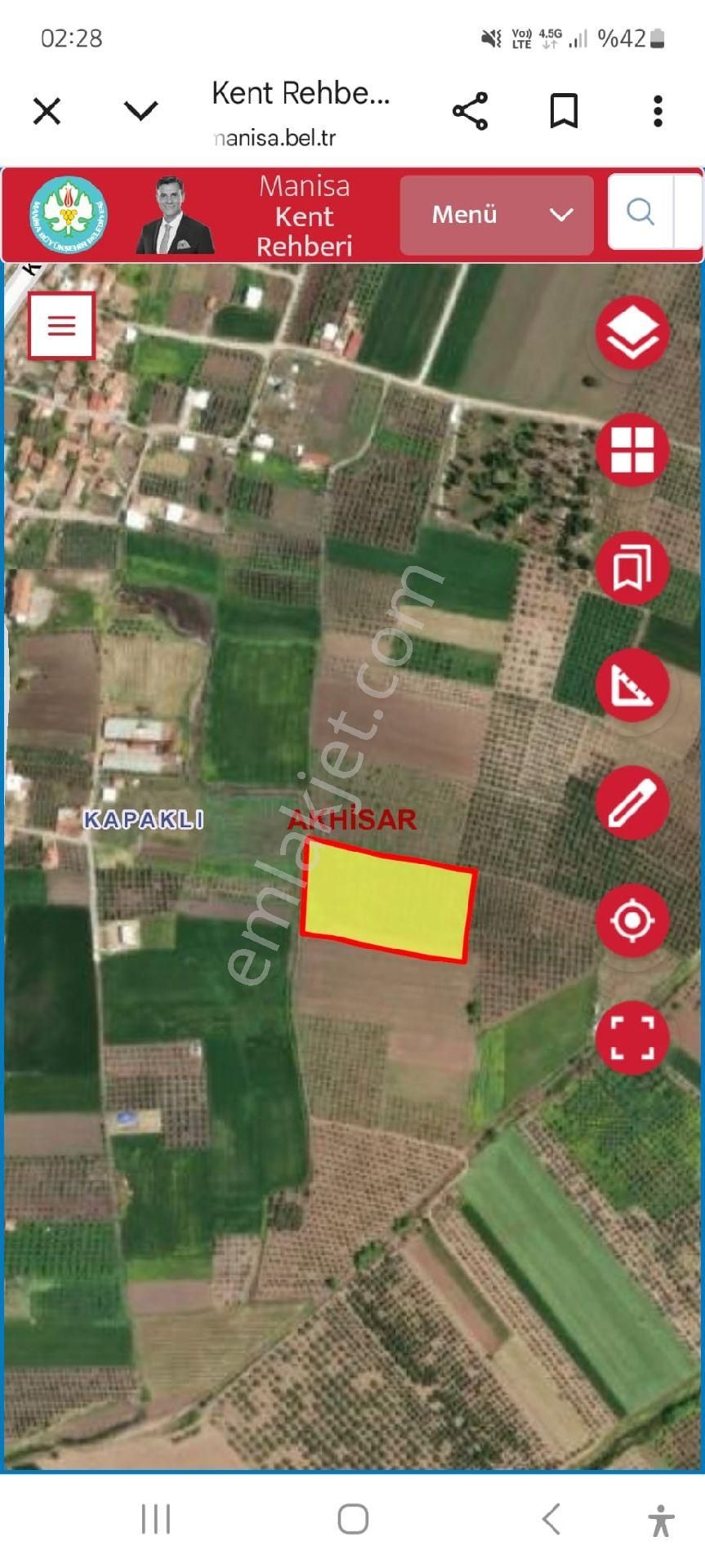 Akhisar Kapaklı Da İmar Sınırında 11 Dönüm Satılık Fırsat Arsa - Görsel 6