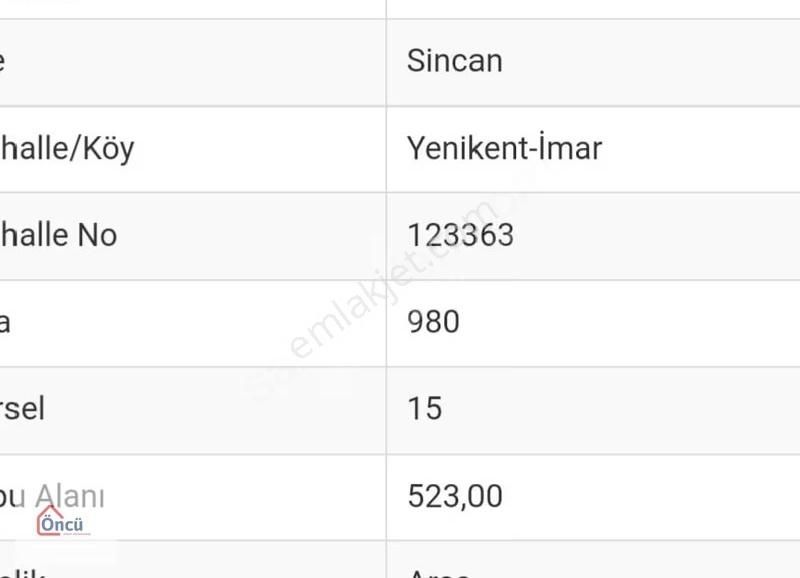 Öncü'den Yenikent'te Tek Tapu İmarlı Arsa - Görsel 6