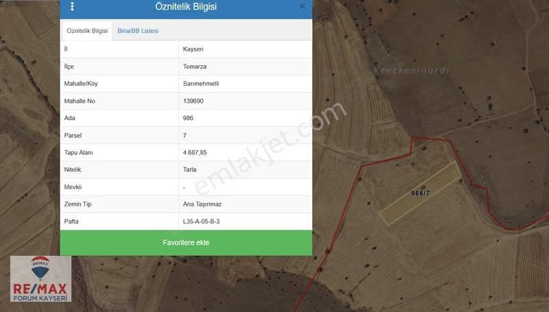 Fırsat Tomarza Sarımehmetli 4687 M2 Satılık Arsa - Görsel 5